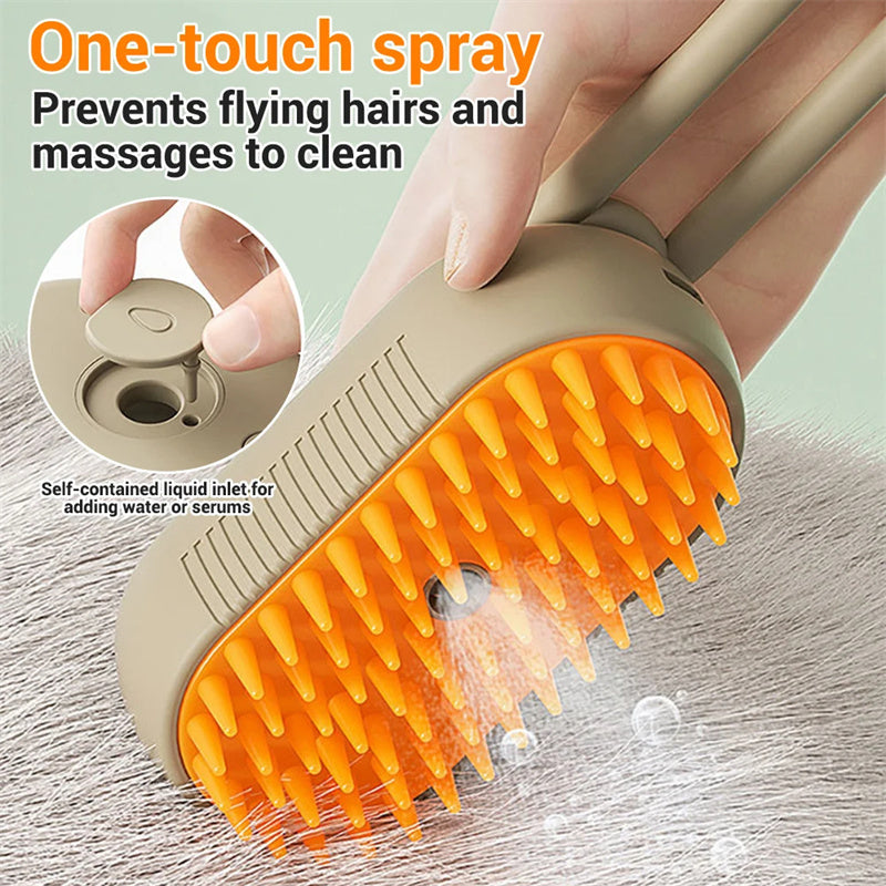 Pet Steam Brush for Massage Pet Grooming